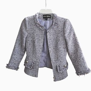 Sandra Angelozzi - lovely lilac tweed crop blazer - us size 0